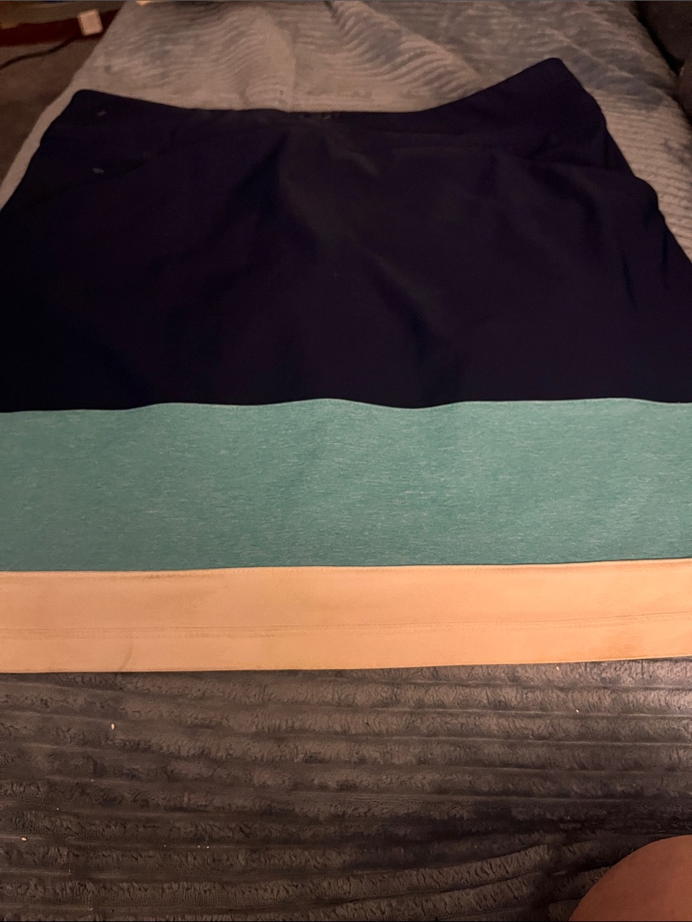 adidas Colorblock A-Line Skirt in Navy, Teal & Beige